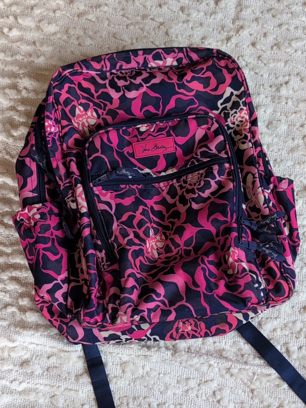 Vera Bradley Katalina Pink Floral Large XL Backpack School Bag Travel Pack